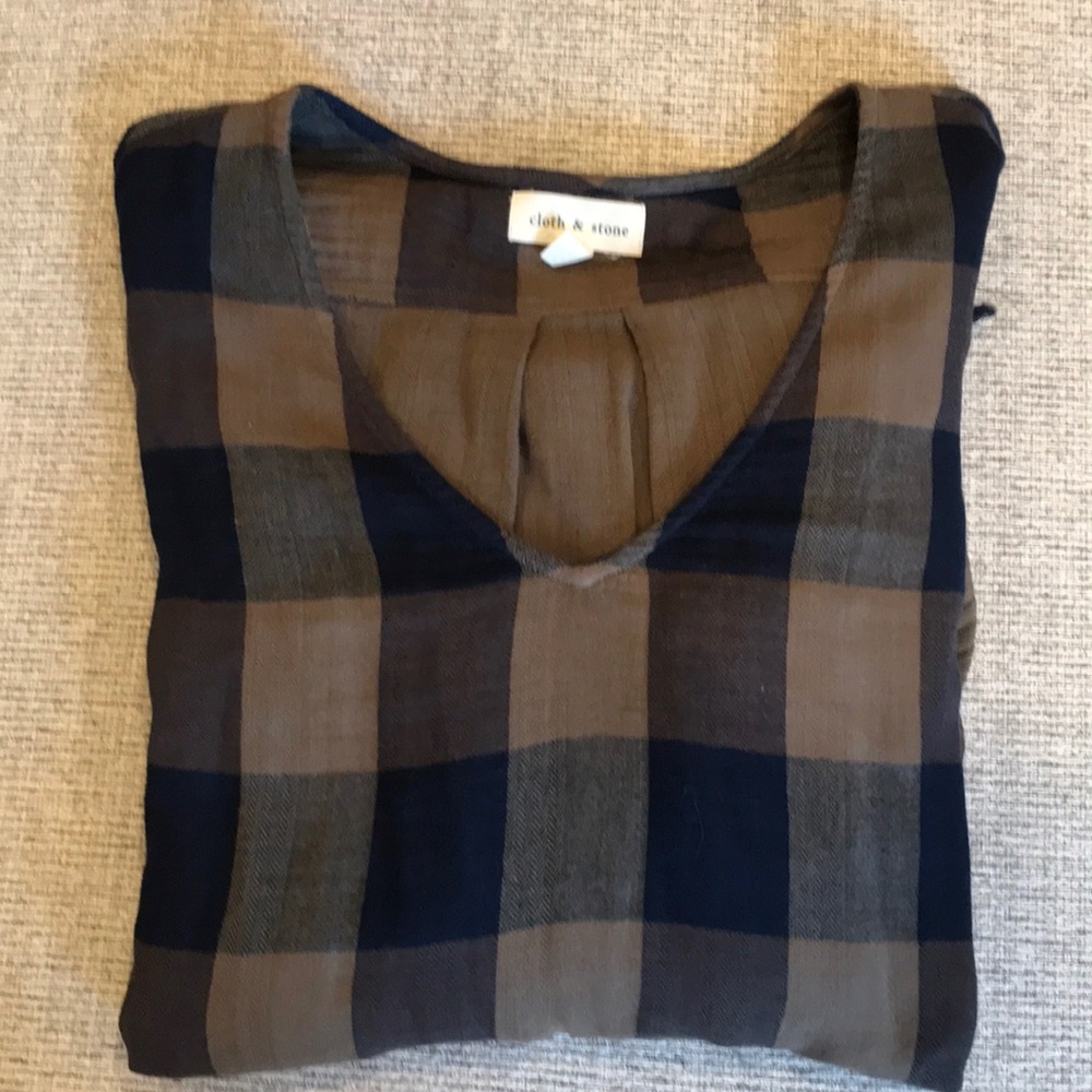 Cloth and stone flannel dressy top - Picture 2 of 3